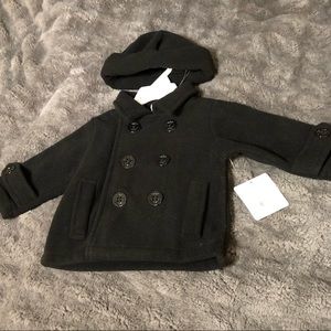 🆕🍼 Black Pea Coat & Hat Set for Baby